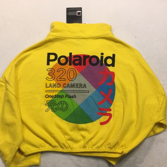 polaroid hoodie yellow